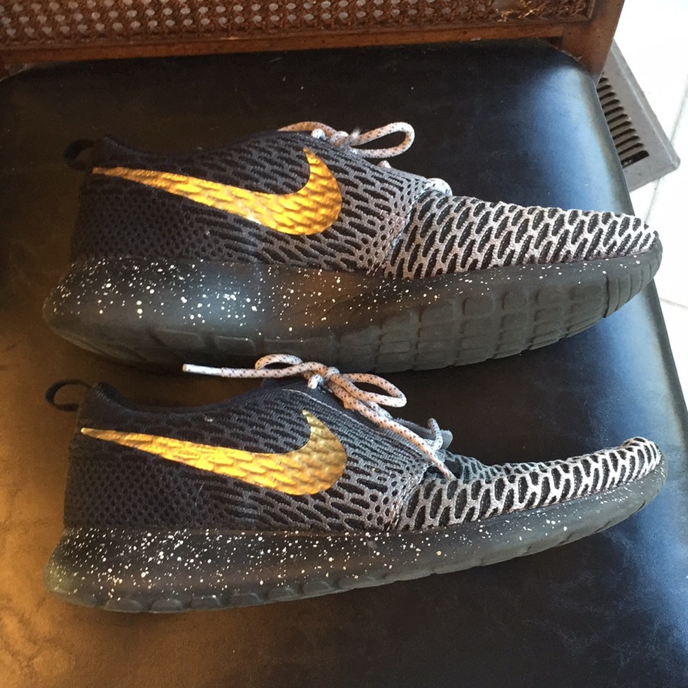 Black, Gray, and Gold Nikes